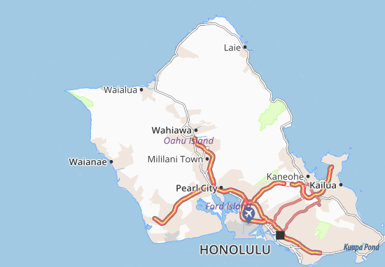 Kaart Plattegrond Wahiawa