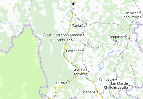 Karte Stadtplan Huehuetlán