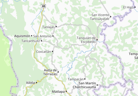 Karte Stadtplan Tampamolón Corona