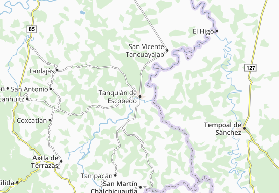 Karte Stadtplan Tanquián de Escobedo