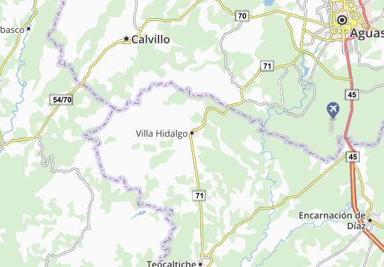 Kaart Plattegrond Villa Hidalgo