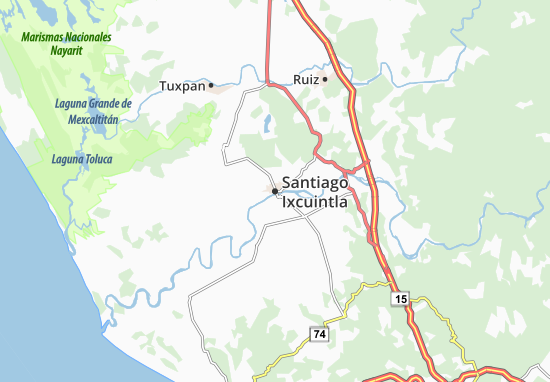 Karte Stadtplan Santiago Ixcuintla