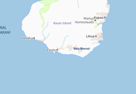 Karte Stadtplan Kalaheo