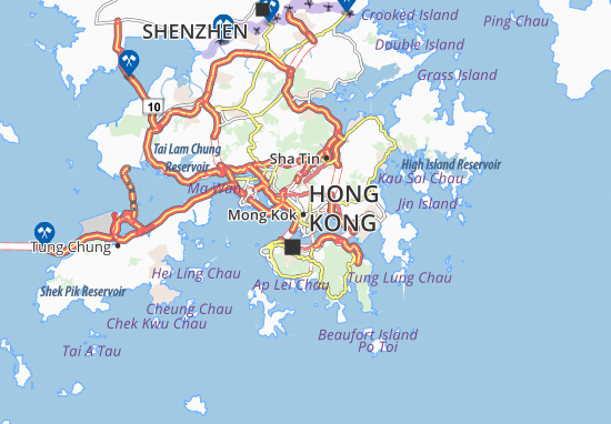 Kaart Plattegrond Yau Tsim Mong District