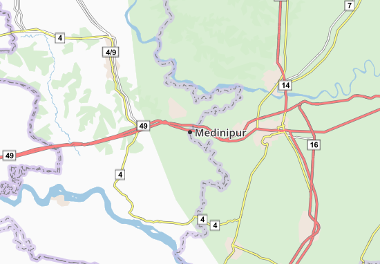 Karte Stadtplan Medinipur