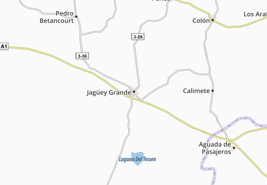 Karte Stadtplan Jagüey Grande
