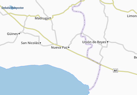 Karte Stadtplan Nueva Paz