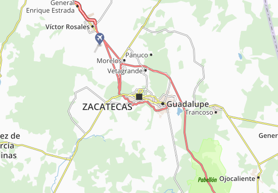 Kaart Plattegrond Zacatecas
