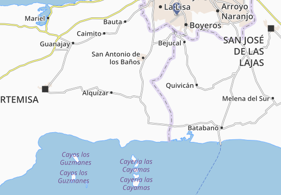 Karte Stadtplan Güira de Melena