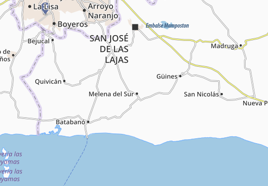 Melena del Sur Map