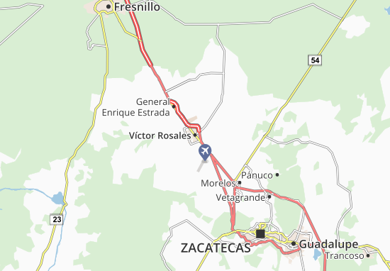 Kaart Plattegrond Víctor Rosales