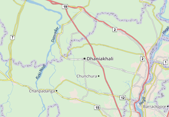 Karte Stadtplan Dhaniakhali