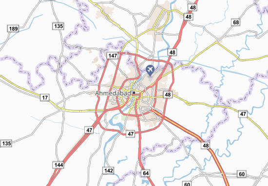 Kaart Plattegrond Ahmedabad