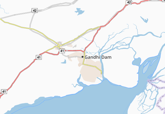 Kaart Plattegrond Gandhi Dam