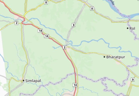 Karte Stadtplan Bishnupur