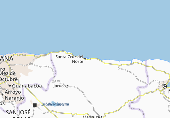 Kaart Plattegrond Santa Cruz del Norte