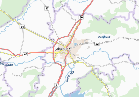 Kaart Plattegrond Jabalpur