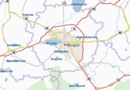 Karte Stadtplan Bhopal