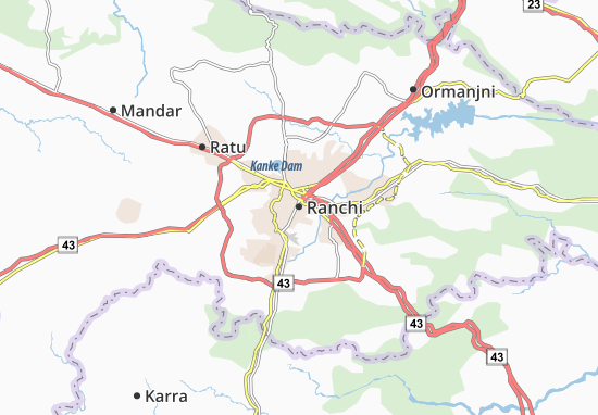 Karte Stadtplan Ranchi