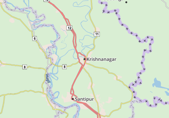 Karte Stadtplan Krishnanagar