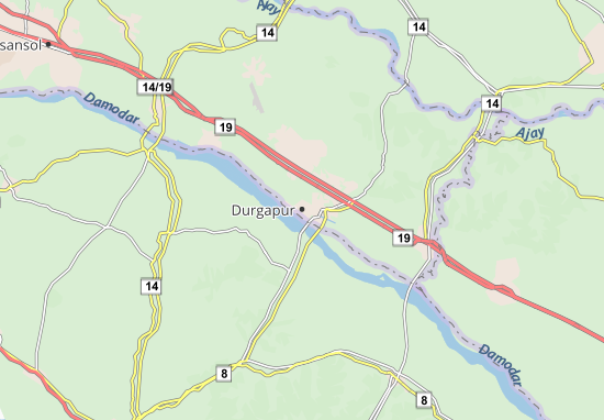 Karte Stadtplan Durgapur