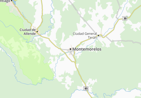 Kaart Plattegrond Montemorelos