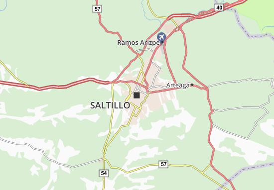 Kaart Plattegrond Saltillo
