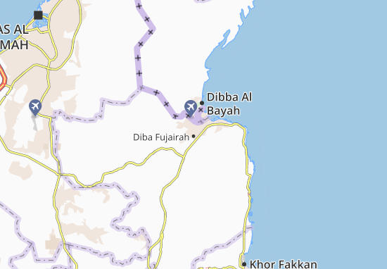 Karte Stadtplan Diba Fujairah