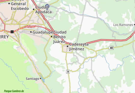 Kaart Plattegrond Cadereyta Jiménez