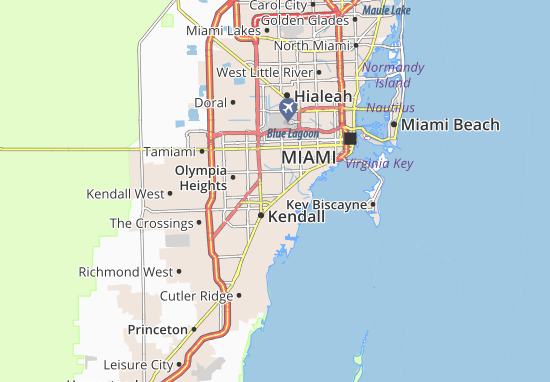 Kaart Plattegrond South Miami