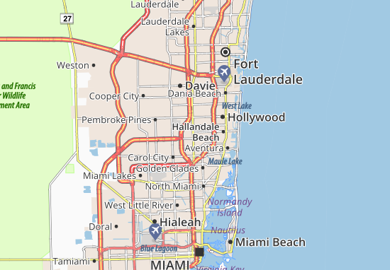 Karte Stadtplan Miami Gardens