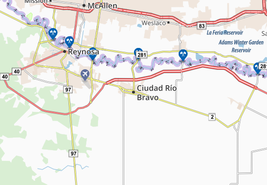 Karte Stadtplan Ciudad Rio Bravo Viamichelin