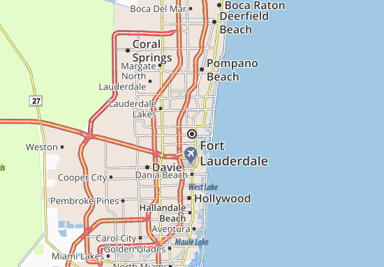 Kaart Plattegrond Fort Lauderdale