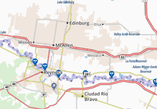 Karte Stadtplan South Alamo