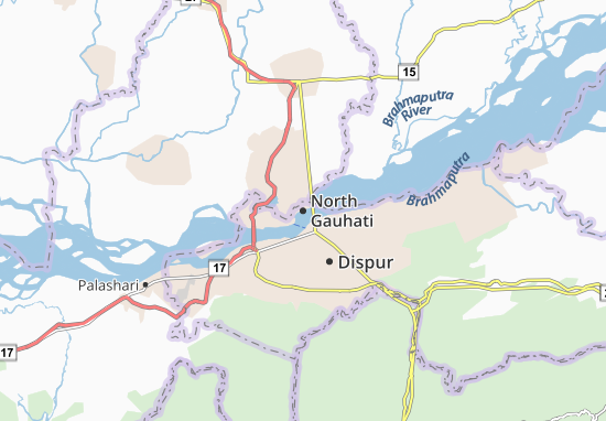 Kaart Plattegrond North Gauhati