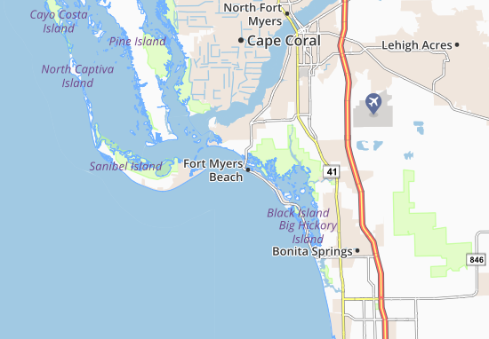 Kaart Plattegrond Fort Myers Beach