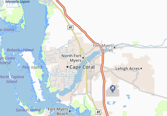 Kaart Plattegrond North Fort Myers