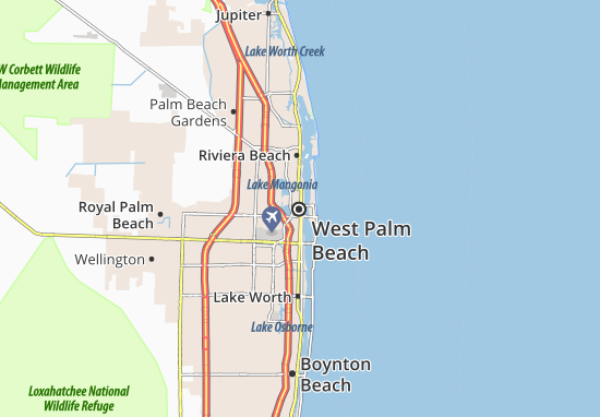 Karte Stadtplan West Palm Beach