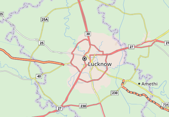 Kaart Plattegrond Lucknow