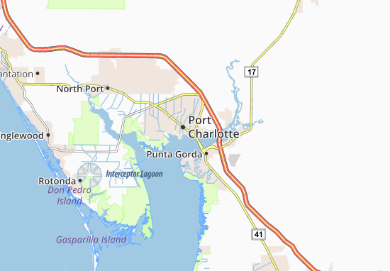 Karte Stadtplan Charlotte Harbor