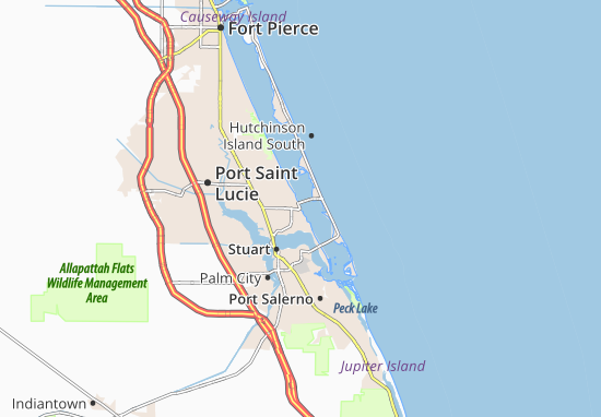 Karte Stadtplan Jensen Beach