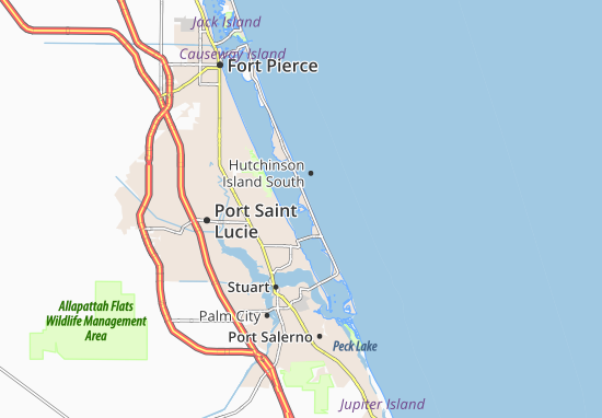 Karte Stadtplan Hutchinson Island South