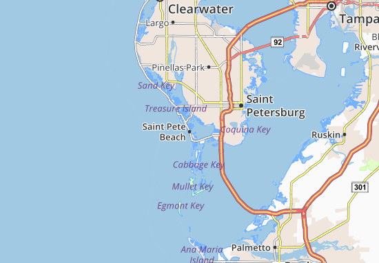 Karte Stadtplan Saint Pete Beach
