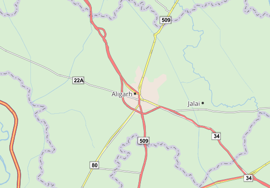 Kaart Plattegrond Aligarh