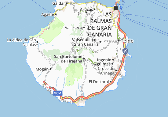 Kaart Plattegrond San Bartolomé de Tirajana