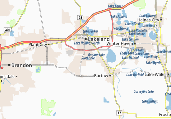 Mapa Lakeland Highlands