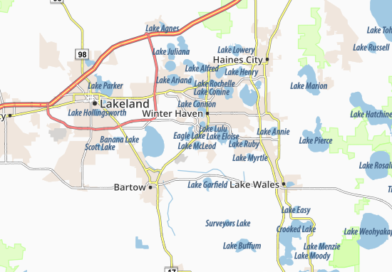 Karte Stadtplan Eagle Lake
