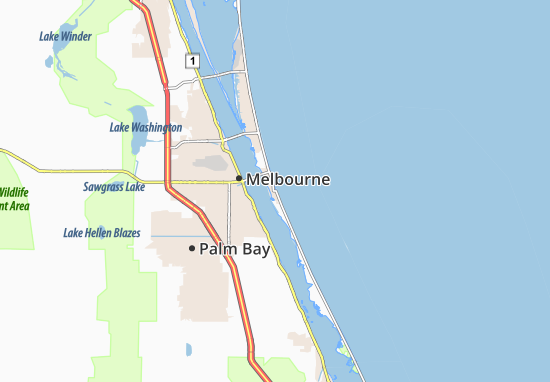 Kaart Plattegrond Melbourne Beach