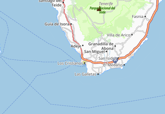 Rancio ejemplo Analista MICHELIN-Landkarte Playa de las Américas - Stadtplan Playa de las Américas  - ViaMichelin