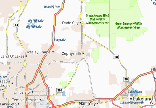 Kaart Plattegrond Zephyrhills West